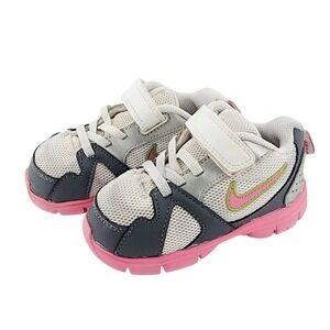 Nike Free Run 2 Toddler Shoes Size 7C White Grey Pink Sneakers 429910-100